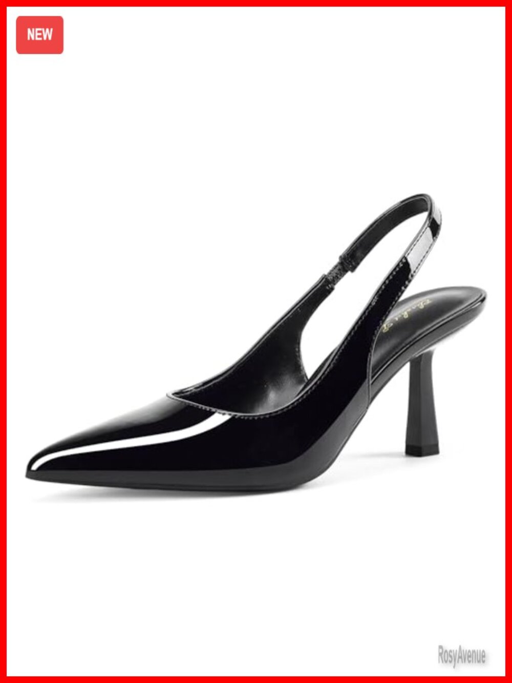 Kitten Heel Slingback Pumps Pointed Toe PU Faux Leather Dressy Wedding Shoes